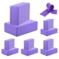 thumbnail image 1 of Unique Bargains 10Pcs Yoga Blocks and 1Pcs Purple Resistance Band Set EVA Foam Non-Slip High-Density Purple, 1 of 7