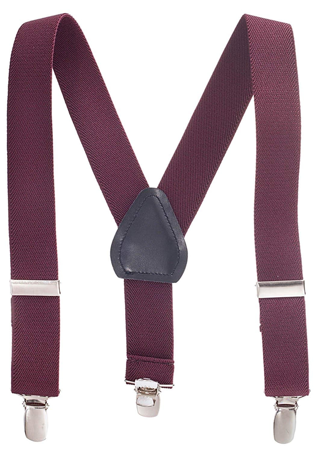 Hold'em Bow Tie Set, Baby Pre-Tied Bow Tie, 1' Suspender for Toddler Kids - Burgundy