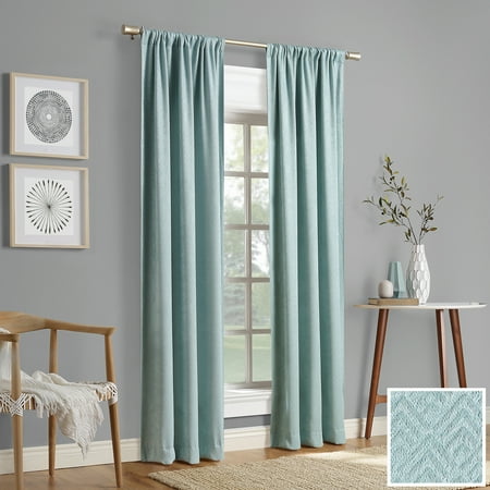 - Sun Zero 2-pack Caya Embossed Geometric Blackout Rod Pocket Curtain Panel Pair