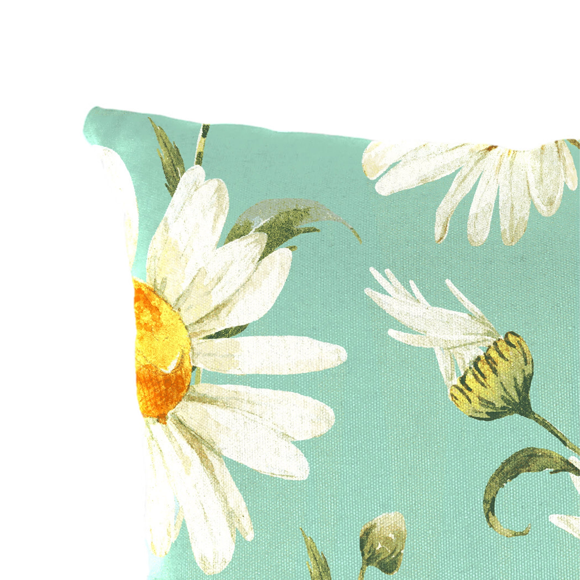 Jordan Manufacturing 12" x 19" Daphne Iceberg Aqua Floral Rectangular Outdoor Lumbar Throw Pillow (2 Pack)