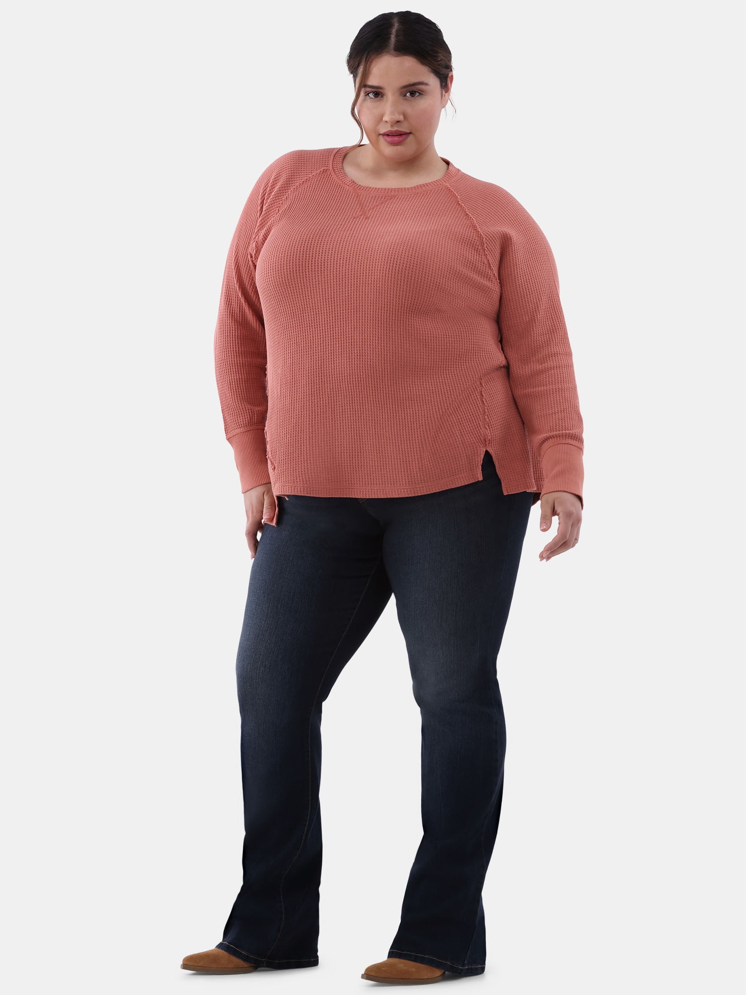 Terra & Sky Women’s Plus Thermal Tunic Top, Sizes 0X-4X