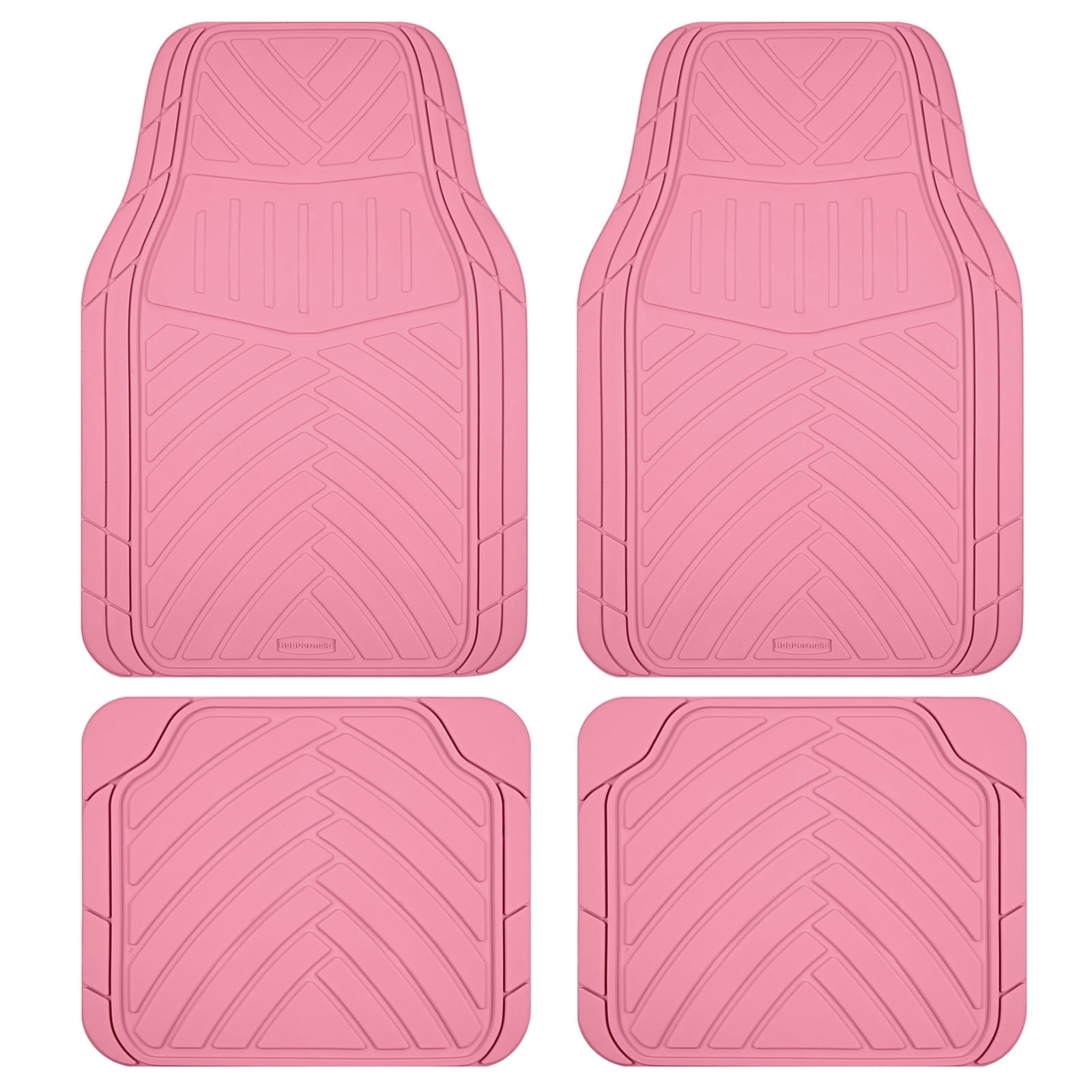 Rubbermaid Car Floor Mats Set, Lightweight Floor Mats,All-Weather Rubber  Car Mats, Non-Slip, Easy to Clean, Universal Fit for Cars, Trucks & SUVs, Pink