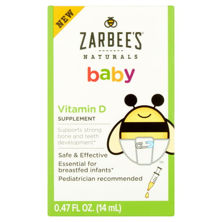 Zarbee's ® Supplément Naturals bébé vitamine D, 0,47 fl. onces. Boîte