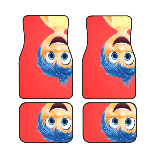Yiaed inside out 2 for Car Floor Mat Set of 4–Car Carpet Mats - Car Mats with Anti-Slip Backing & Driver Heel Pad Universal Fit for Cars, Trucks, SUVs, and Vans