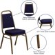 thumbnail image 4 of Songqin Trapezoidal Back Fabric Upholstered Stackable Banquet Chair, Multipurpose Stacking Chair with Padded Seat and Back, Navy Patterned/Gold, 4 of 15