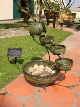 Photo 1 of 22" Smart Living Bamboo Leaf Solar Cascade Fountain