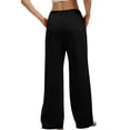 thumbnail image 4 of ZHYou No Boundarie Comfy Sweatpants for Women Flare Cute Baggy Fit Casual Drawstring Elastic Waist Joggers with Pockets,Black,Size L, 4 of 6
