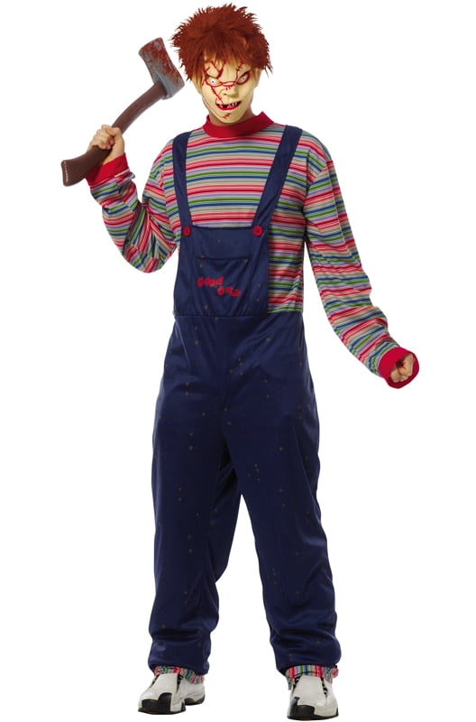 Mens Chucky Costume Adults Halloween Horror Film Fancy Dress Outfit