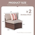 thumbnail image 5 of SUNSITT Outdoor 2-Piece Half-Moon Sectional Woven Sectional Set with Beige Cushions, 5 of 5