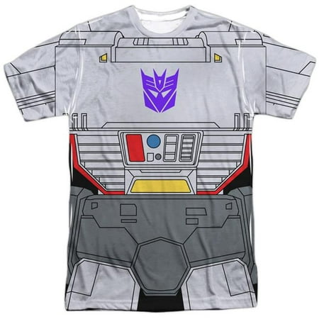 Trevco Sportswear HBRO132-ATPP-3 Transformers & Megatron Costume - Short Sleeve Adult Poly Crew T-Shirt, White -