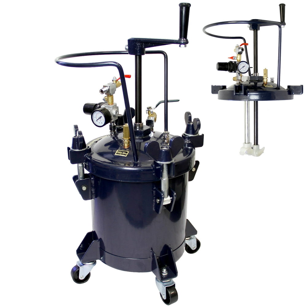 21/2 Gallon PRESSURE FEED PAINT POT TANK Spray Gun Sprayer Regulator