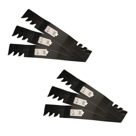 

6 Gator Toothed Mulching Mower Blades for Husqvarna 532187255 532187256 54 Deck