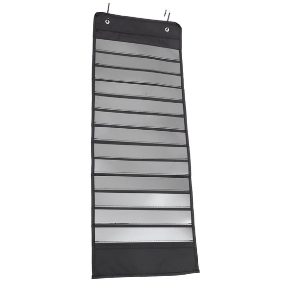 USHOBE Schedule Pocket Chart Black Oxford Cloth and Pet for Storage Use