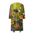 thumbnail image 5 of QATAINLAV Women 2025 Summer Cardigan, Casual Open Front 3/4 Sleeve Shirt Fall Fashion Floral Print Shawl Duster Cardigans Going Out Streetwear Birthday Gifts Multicolor XXL, 5 of 6