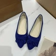 thumbnail image 4 of Miluxas Women Fashion Solid Color Flower Flats Comfort Pointed Toe Dress Oversized Cloth Shoes Blue 8.5(41), 4 of 4