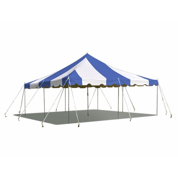 Party Tents Direct Weekender Outdoor Canopy Pole Tent, Blue, 20 ft x 20 ft