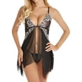 thumbnail image 2 of GRNSHTS Lingerie for Women Front Closure Babydoll Nightgown Lace Chemise Sexy V Neck Mesh Sleepwear Nightwear, 2 of 5