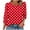 Red, variant on EchfiProm Womens Tops Crew Neck Relaxed Fit T-Shirts 3/4 Sleeve Black Pullover Polka Dot for Women