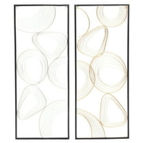 LuxenHome Set of 2 Gold and Silver Abstract Metal Wall Decor