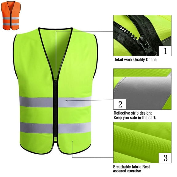 Xuniizn High Visibility Shirts for Men Quick Dry Sleeveless V Neck Safety Shirts with Reflective Strips and Pockets Summer Construction Work Shirts