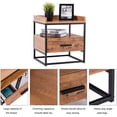 thumbnail image 3 of Giantex 2-Tiers End Side Table, Wooden Nightstand, Cabinet with Drawer and Rustic Shelf Decoration in Living Room,Bedroom,Lounge, 3 of 7