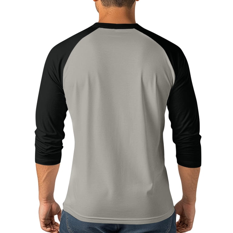 Chemise De Baseball à Manches 3/4 Pour Homme - Col Henley Chemise De Baseball à Manches 3/4 Pour Homme - Col Henley