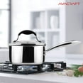 thumbnail image 3 of AVACRAFT Tri-Ply Stainless Steel Saucepan with Glass Strainer Lid, Two Side Spouts, Ergonomic Handle, Multipurpose Sauce Pan with Lid, Sauce Pot, Cooking Pot (Tri-Ply Full Body, 1.5 Quart), 3 of 8
