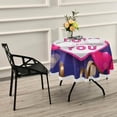 thumbnail image 6 of Coolnut 60" Valentine's Day Round Tablecloth, Fuchsia Love Hearts and Roses Round Table Cloth Water Resistant Spill Proof Large Table Cover for Valentine's Day Romantic Dinner Decorate, 6 of 7