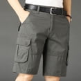 thumbnail image 4 of Pantalones cortos cargo de color caqui para hombre, pantalones cortos tipo bermudas lisos para hombre, pantalones cortos holgados de diseñador para hombres grandes y altos, nuevos pantalones cortos de, 4 of 5