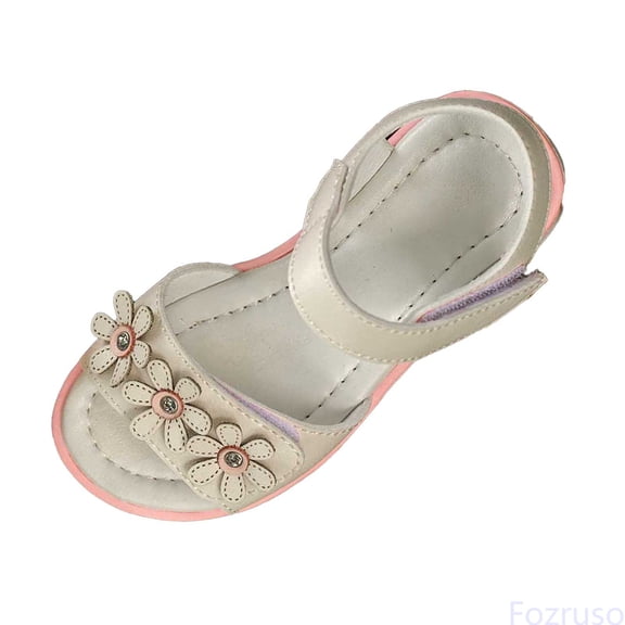 Fozruso Breathable Girls Sandals For Toddler Kids Lightweight Comfortable Casual Outdoor Play Shoes For Ages 1 10 Years,Sizes 8 Little Kid 1.5-2 Years(Beige)