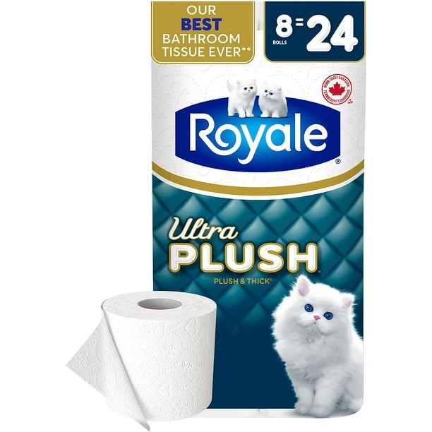 Royale Ultra Plush Toilet Paper, 8 Equals 24 Rolls, 198 Bath Tissues