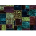 thumbnail image 1 of Ahgly Company Indoor Rectangle Patchwork Light Blue Transitional Area Rugs, 2' x 3', 1 of 4