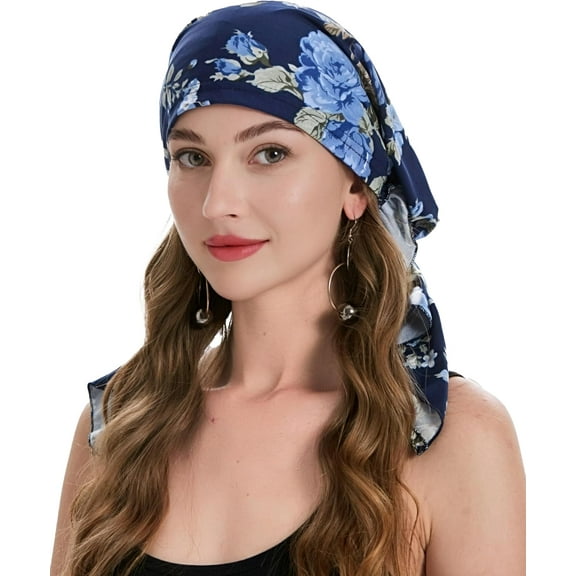 Chemo Headwear Pre Tied Head Scarf Headwraps Lightweight Turban Beanie Cap for Women