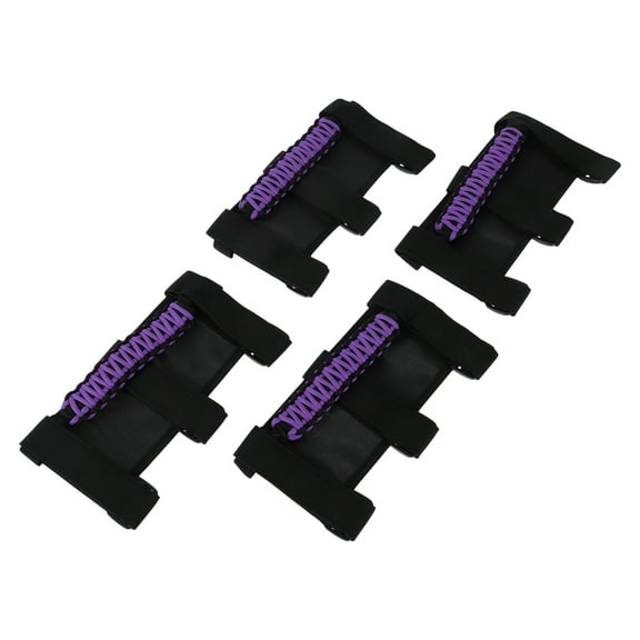 Roll Bar Grab Handles for Jeep Wrangle 1955-2023 Grip Handle Holder Nylon Purple 4 Pcs