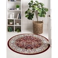 thumbnail image 2 of Unique Loom Narenj Textured Hunting Design Rug 10' x 10' Round Burgundy/Tan, 2 of 2