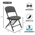 thumbnail image 3 of Lifetime Padded Folding Chair - 4 Pk, Adult (Commercial), Urban Gray - 480426, 3 of 15