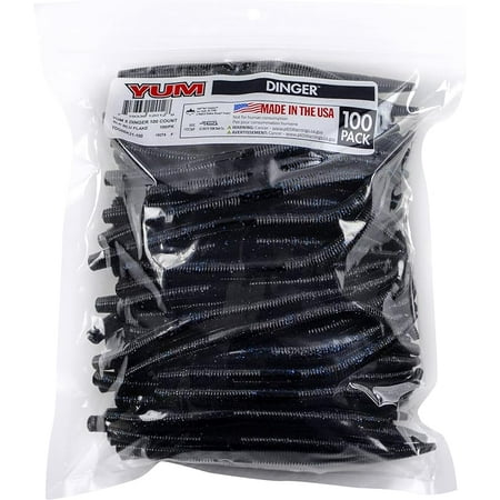 YUM Dinger Classic Worm All-Purpose Soft Plastic Bass Fishing Lure 100 Pack 5 Inch-tss
