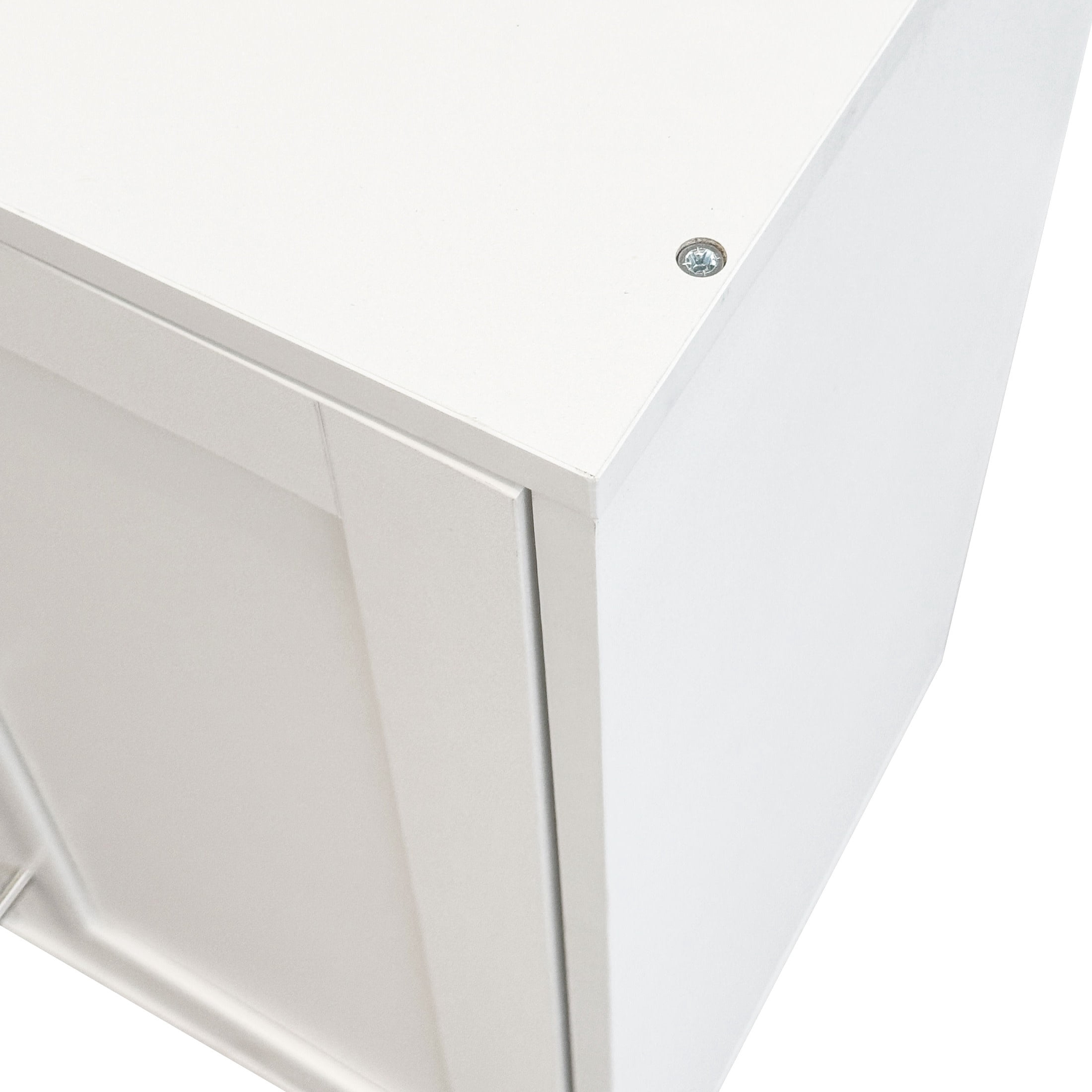 Noble House L-Shape Wall Mounted Kitchen Sideboard Cabinet with 2 Doors & 3 Tier Shelves, Hanging Storage Buffet, White