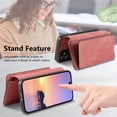thumbnail image 4 of Feishell For Samsung A05 Wallet [Support Magsafe Charger] Magnetic Detachable Flip Leather Phone Case with Card Slots[RFID Blocking], Zipper Bag, Kick-Stand For Samsung Galaxy A05, Pink, 4 of 13
