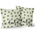 thumbnail image 4 of St Patricks Pillow Covers 16x16 Set of 2 St. Patrick''s Day Sage Green Lucky Clover Throw Pillows Spring Themed Shamrock Decorative Pillowcase Rustic Cotton Square Cushion Cover for Couch Sofa Bed, 4 of 6