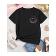 thumbnail image 1 of Girls' Casual Knit T-Shirt - Geometric-pattern Print, Cotton Crew Neck, Slight Stretch - Summer Wear | Machine Washable | Random Printing, 1 of 6