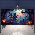 thumbnail image 2 of Halloween Theme Fabric Logo Poster Banner Background Hanging Pumpkin Bat Moon For Halloween Background Party Decoration Table Runners 72 Inches Long Wall Flags for Girls Room Flag Picture Leopard, 2 of 4