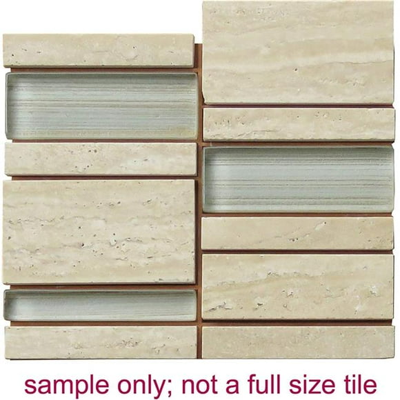 Intrend Tile NS020-F Carrara Pierre Verre Linéaire Mélange