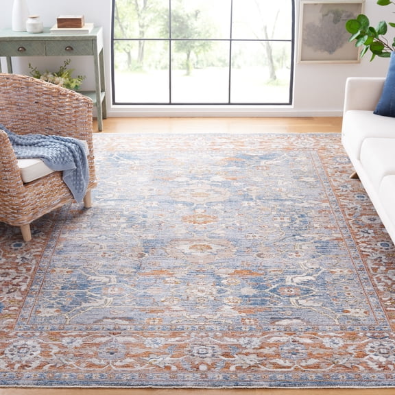 Safavieh Heirloom Jayce Oriental Polyester Area Rug, Gray/Blue Rust, 8' x 10'