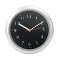 thumbnail image 1 of Reloj de baño sin tictac, ligero, minimalista, resistente al agua, con ventosa Plata Negro, 1 of 8