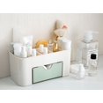 thumbnail image 4 of Caja de plástico para cosméticos, caja de almacenamiento para brochas de maquillaje, hisopo de algodón con cajón, color verde claro Sailing Electrónica, 4 of 5
