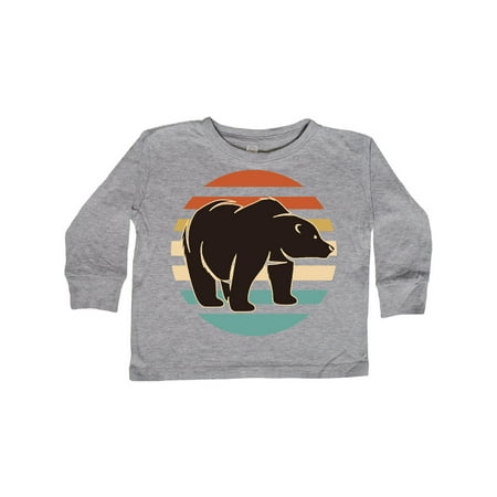 

Inktastic Bear Silhouette Retro Sunset Gift Toddler Boy or Toddler Girl Long Sleeve T-Shirt