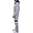 thumbnail image 2 of Riflessi Men's Athletic Sports Casual 2 Piece Color Block Tracksuit Hoodie Jogger Pants Sweatsuit Set (H.Grey/White/Black, M), 2 of 4