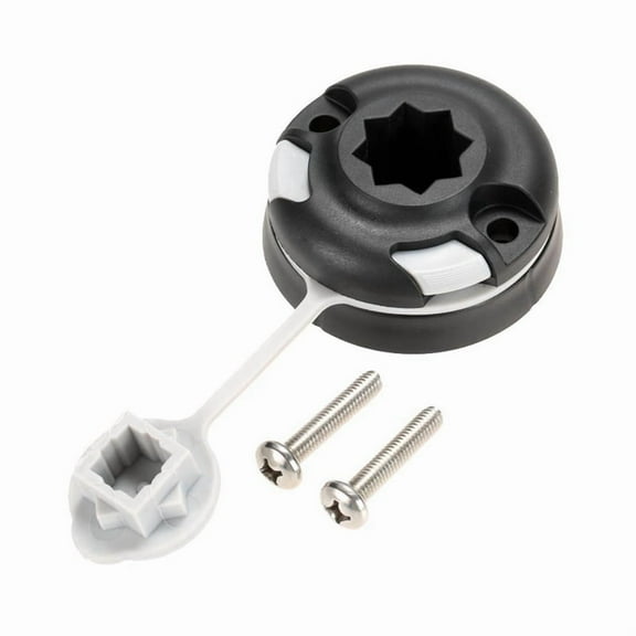 Kayak Multi-Functional Accessories Fishing Rod Big Round Base Eight Star Hole Base Bracket Holder,1 * Base support retainer 1 * Sleeve fitting,Black