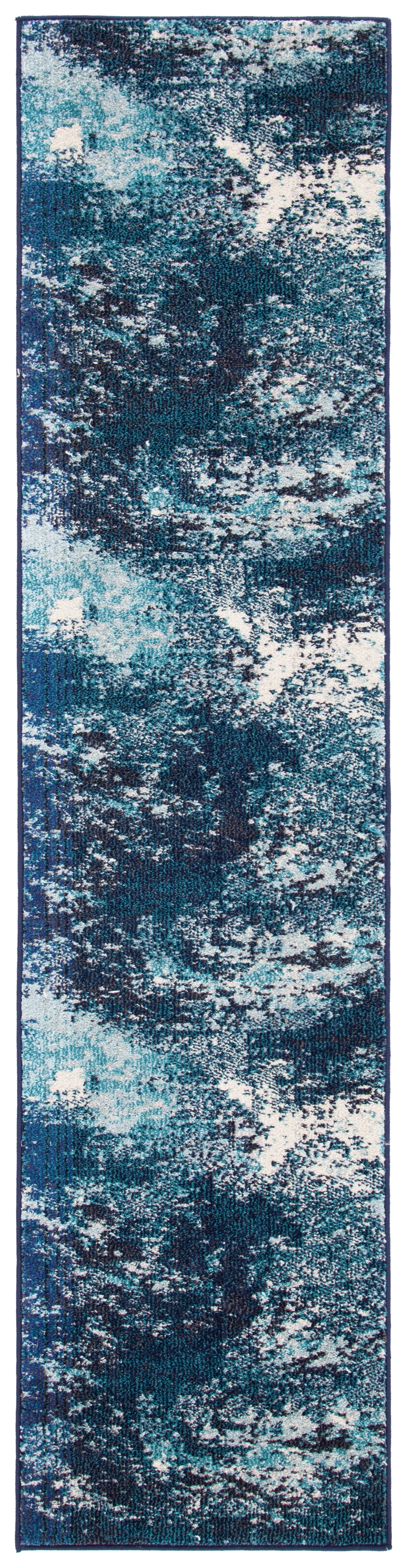 Safavieh Madison Oscar Abstract Runner Rug, Navy/Ivory, 2'2" x 14'